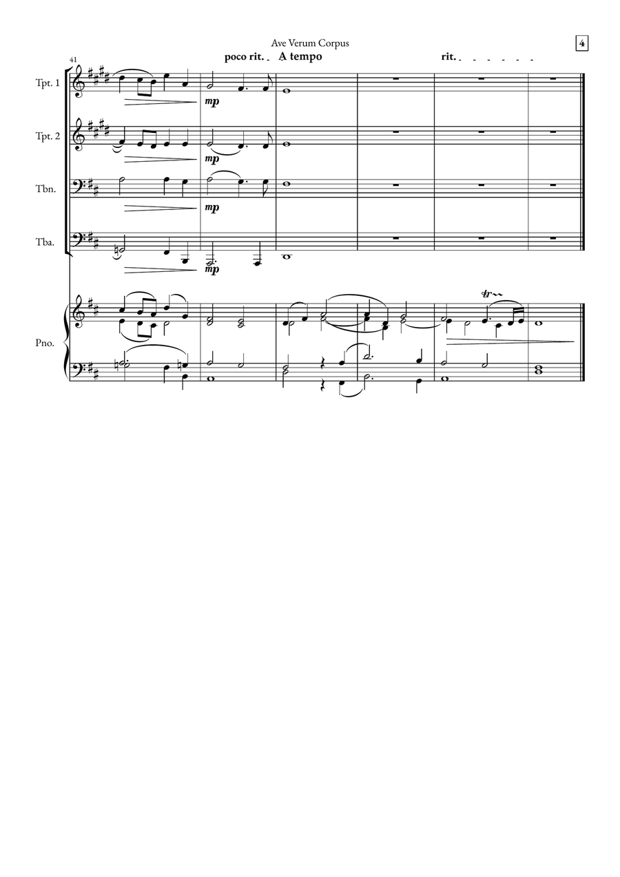Ave Verum Corpus Small Ensemble scores gallery preview page 4