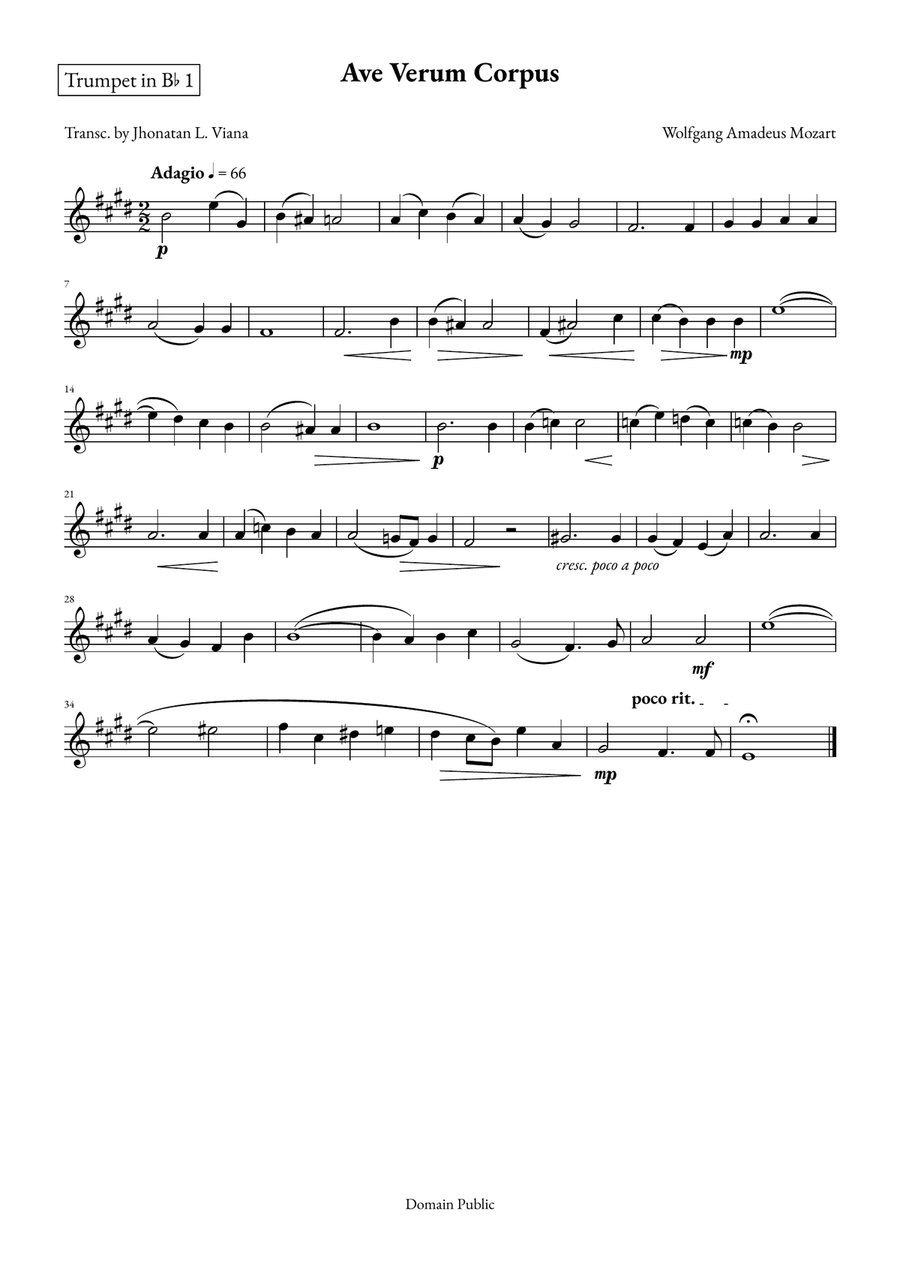 Ave Verum Corpus Brass Quintet scores gallery preview page 4