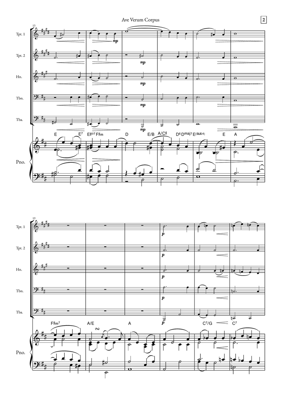 Ave Verum Corpus Small Ensemble scores gallery preview page 2
