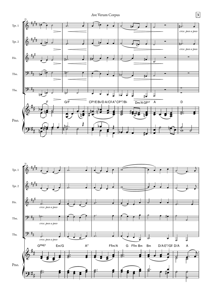 Ave Verum Corpus Small Ensemble scores gallery preview page 3