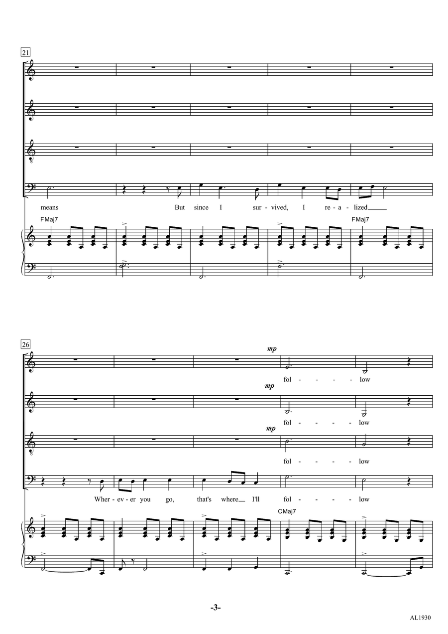 Die With A Smile Die With A Smile Choir scores gallery preview page 3