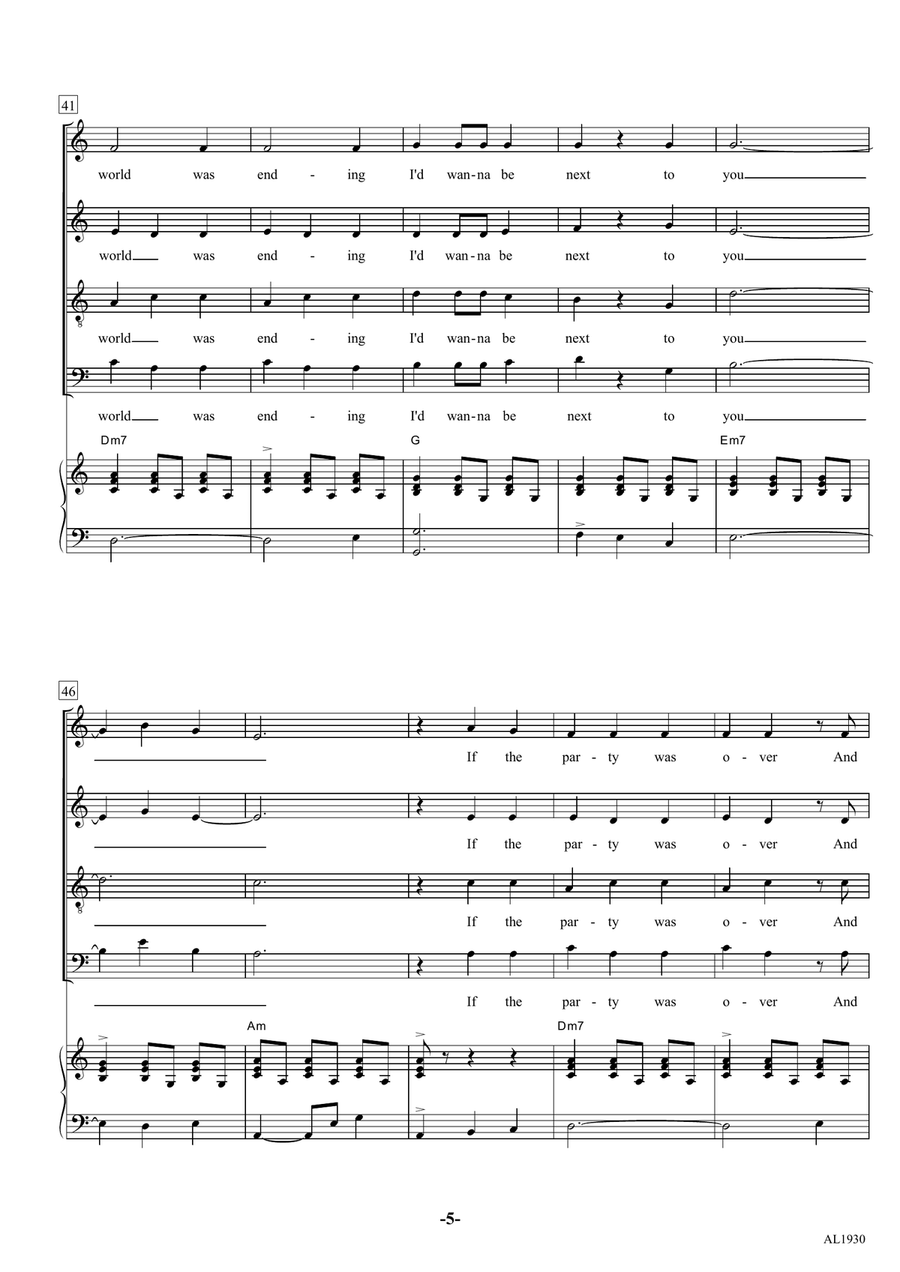 Die With A Smile Die With A Smile Choir scores gallery preview page 5