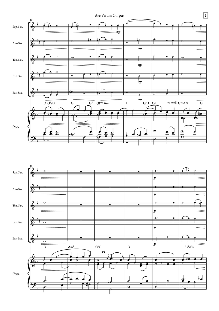 Ave Verum Corpus Small Ensemble scores gallery preview page 2