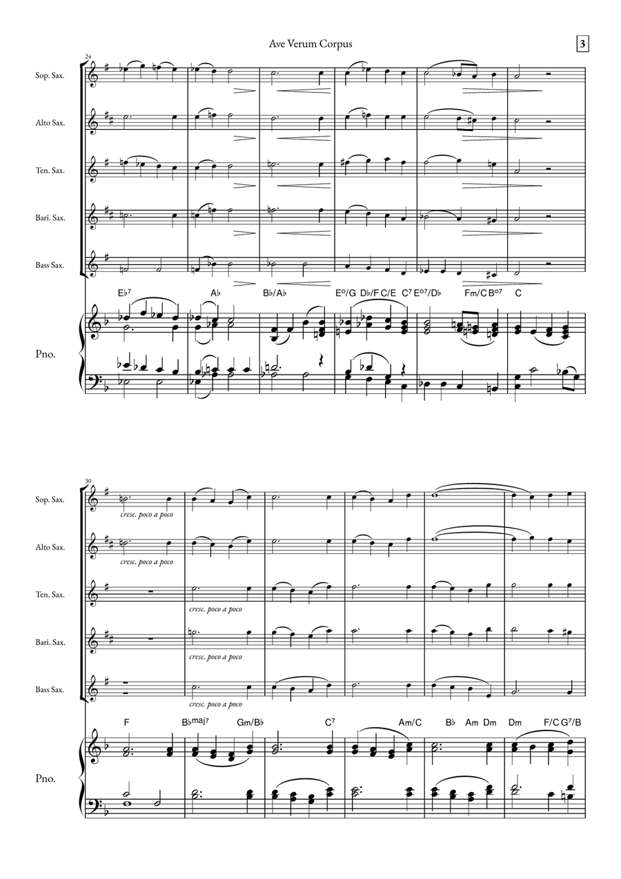 Ave Verum Corpus Small Ensemble scores gallery preview page 3