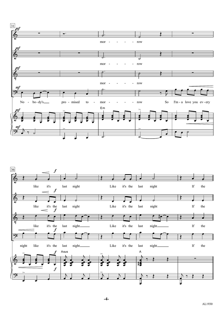Die With A Smile Die With A Smile 4-Part scores gallery preview page 4