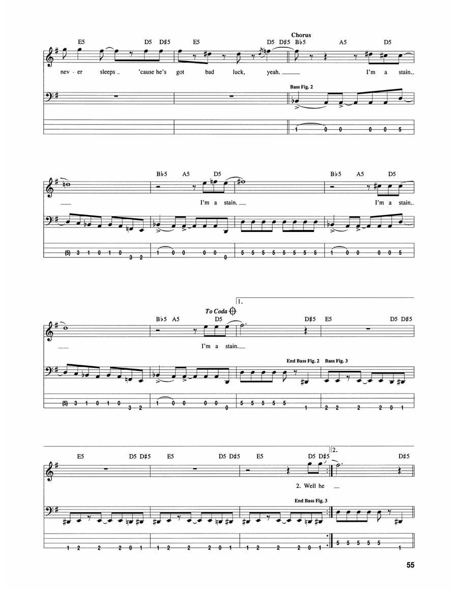 Stain Stain Bass Guitar Tablature scores gallery preview page 2
