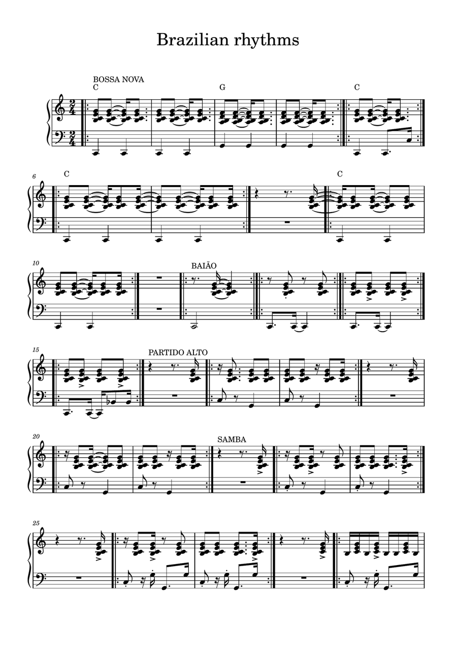 Brazilian Rhythms Brazilian Rhythms Piano Solo scores gallery preview page 1