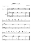 Aura Lea - Soprano Sax and Piano in F# Major - Easy Level
