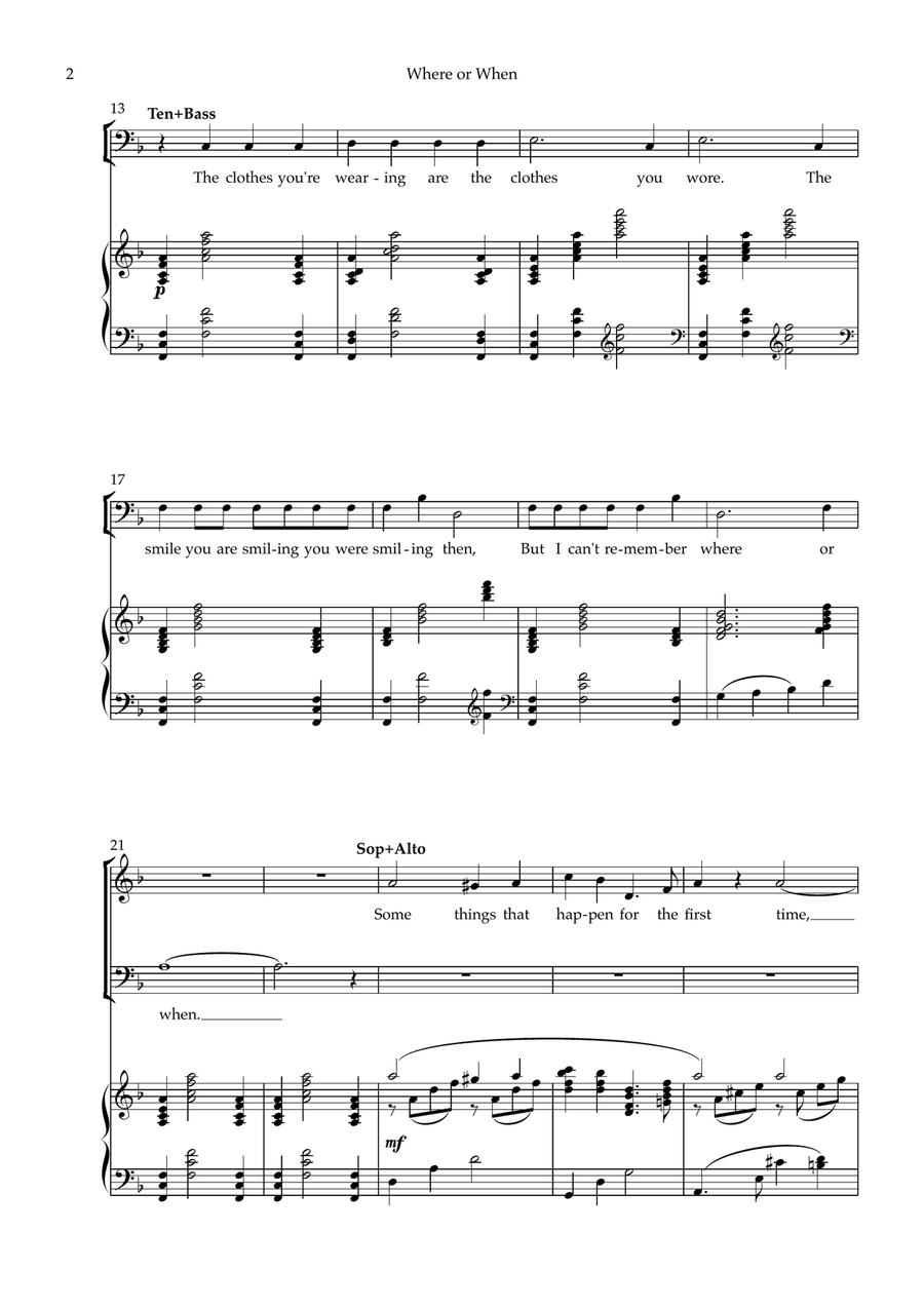 Where Or When Where Or When 4-Part scores gallery preview page 2