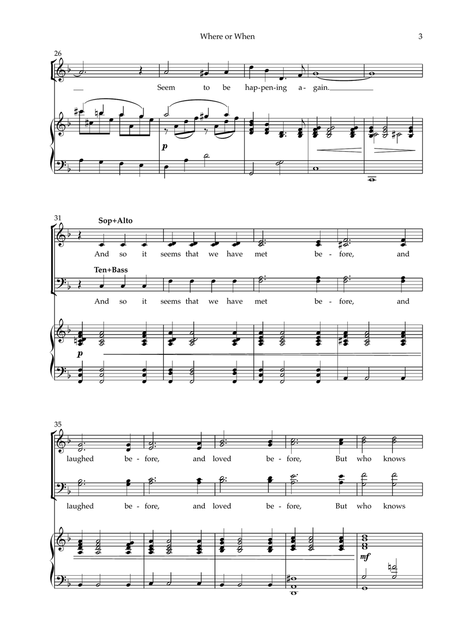 Where Or When Where Or When 4-Part scores gallery preview page 3