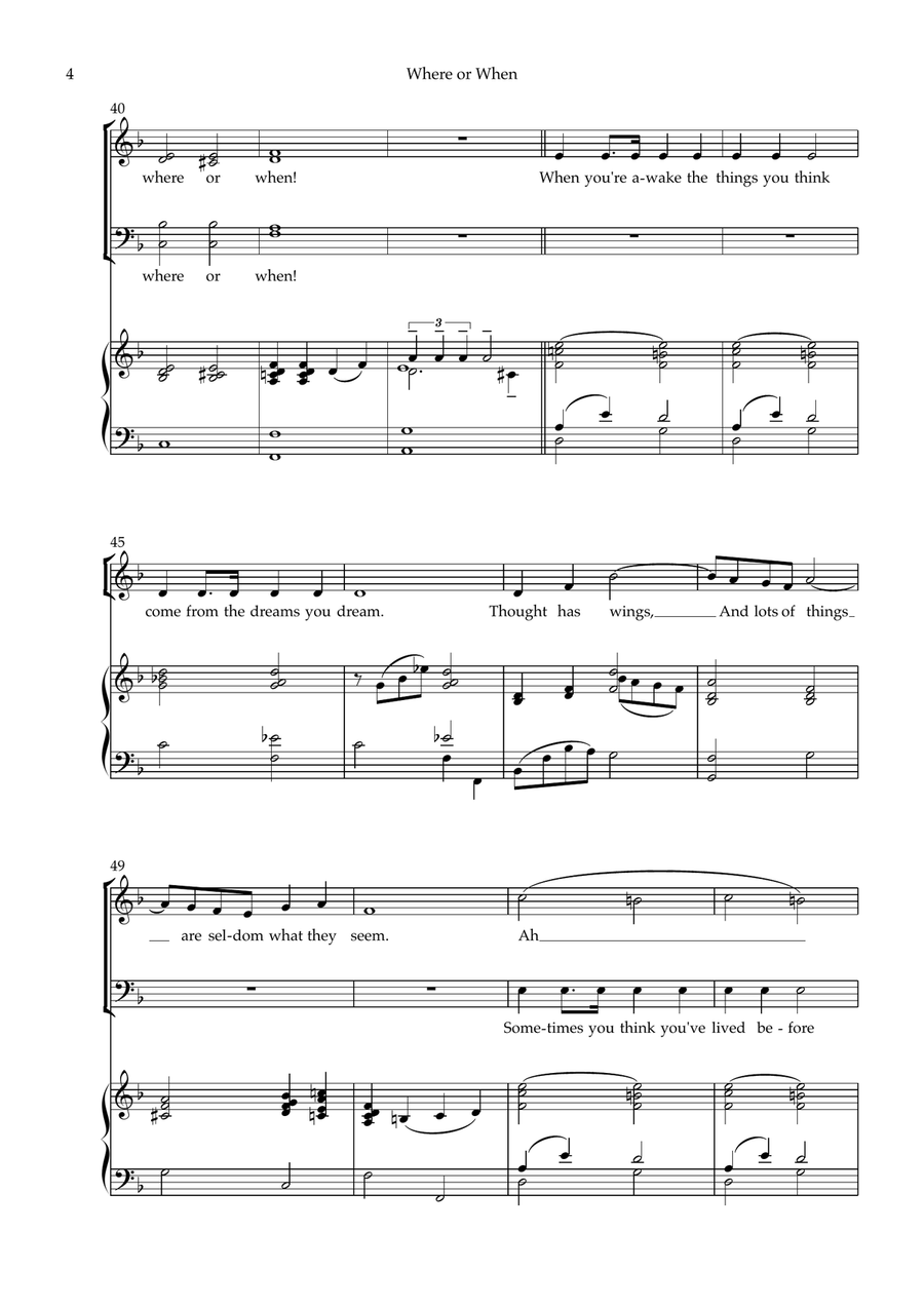 Where Or When Where Or When 4-Part scores gallery preview page 4