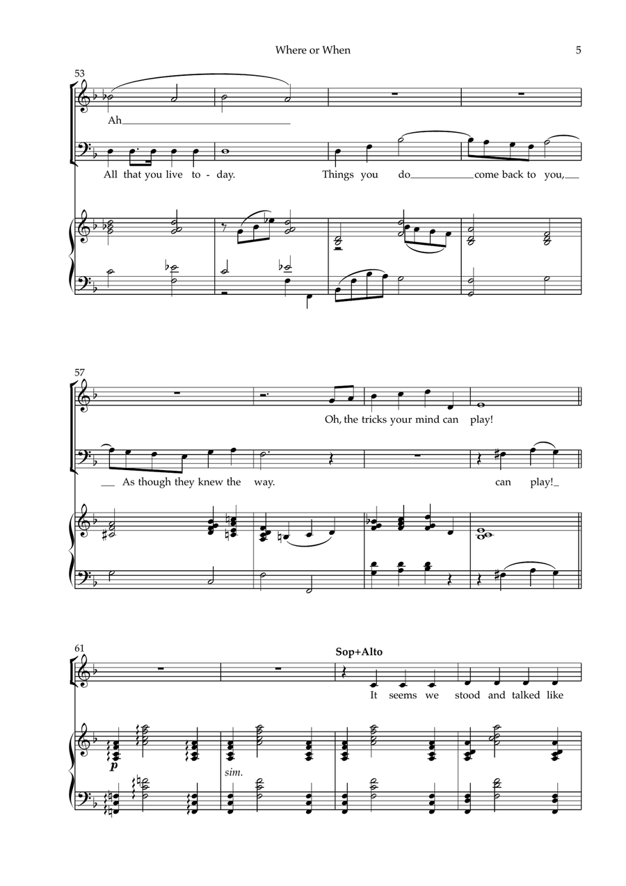 Where Or When Where Or When 4-Part scores gallery preview page 5