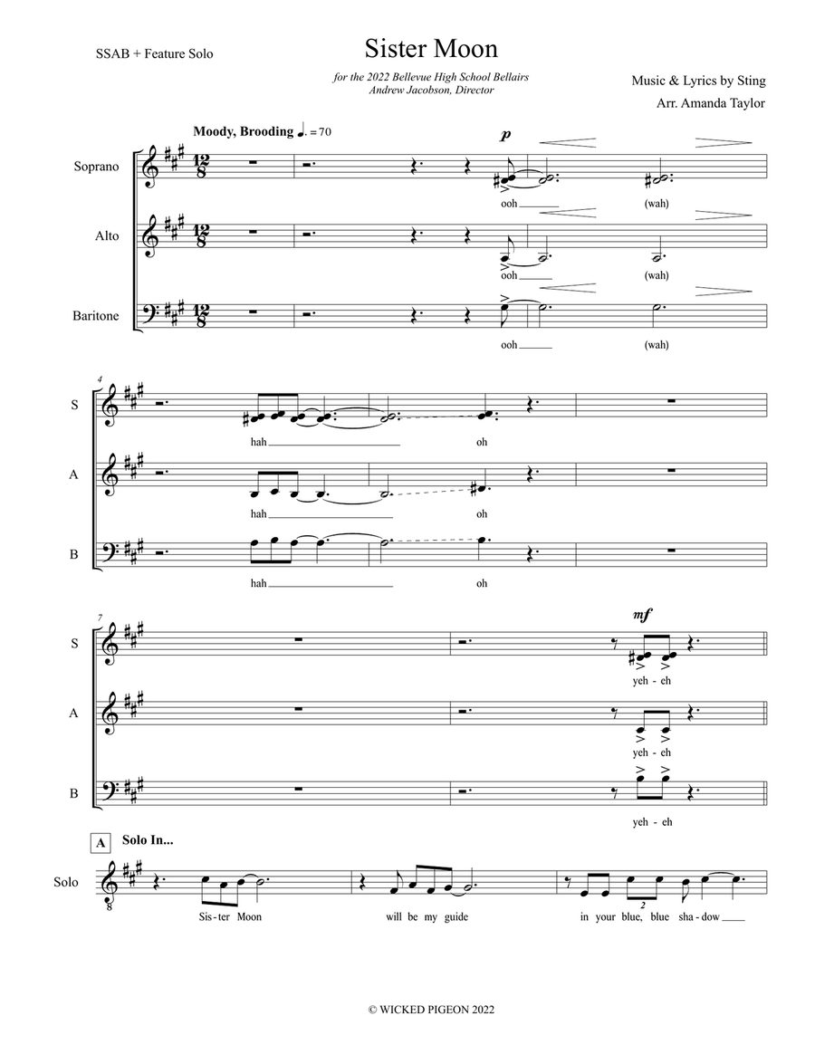 Sister Moon Sister Moon Choir scores gallery preview page 1