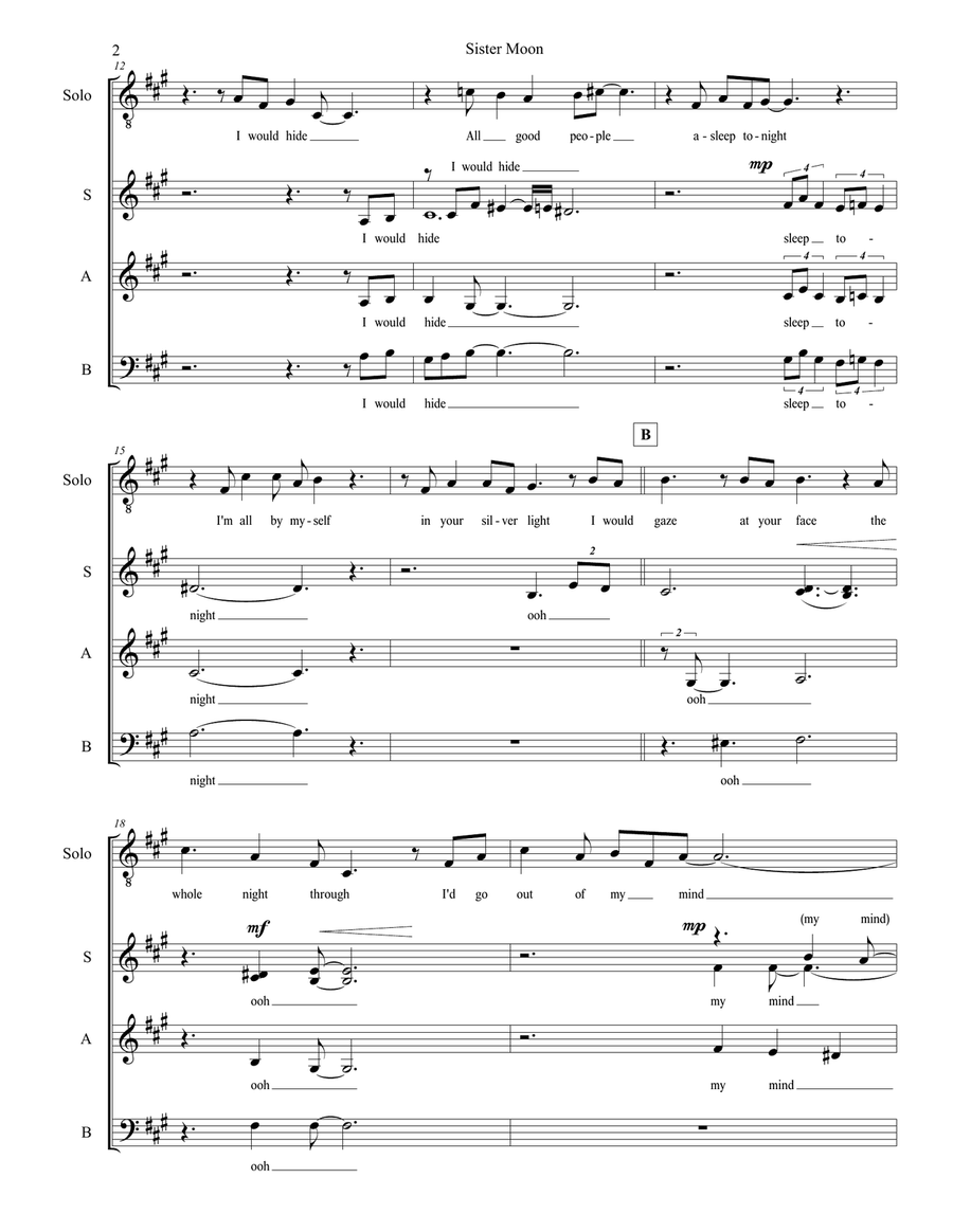 Sister Moon Sister Moon Choir scores gallery preview page 2