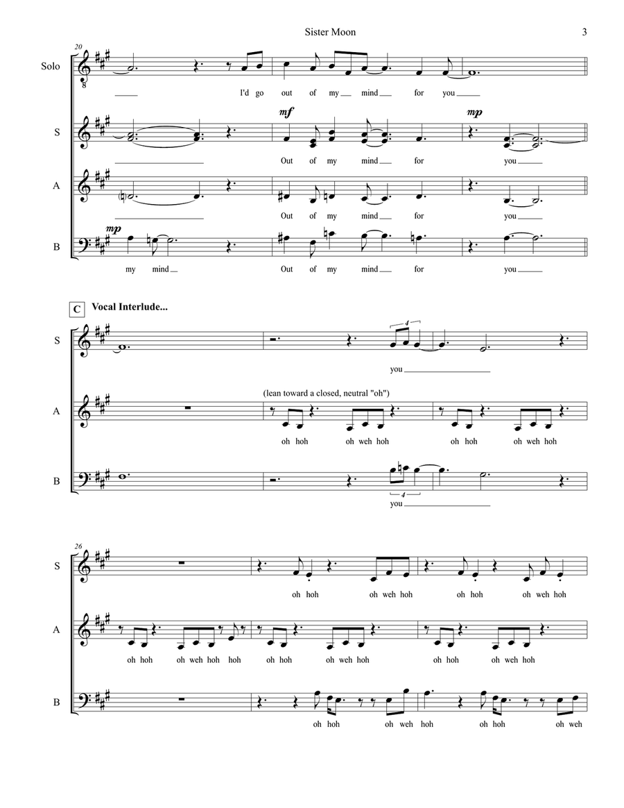 Sister Moon Sister Moon Choir scores gallery preview page 3