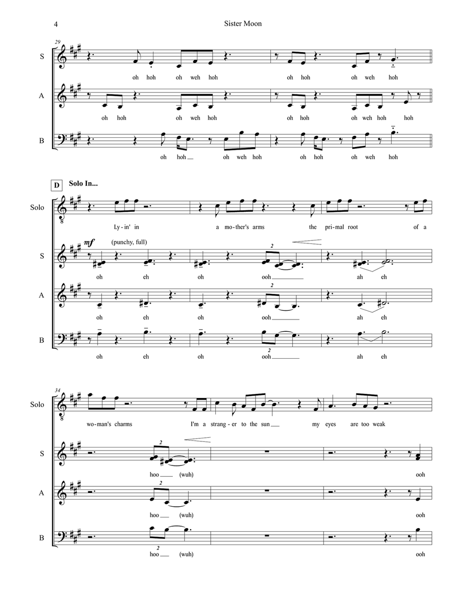 Sister Moon Sister Moon Choir scores gallery preview page 4