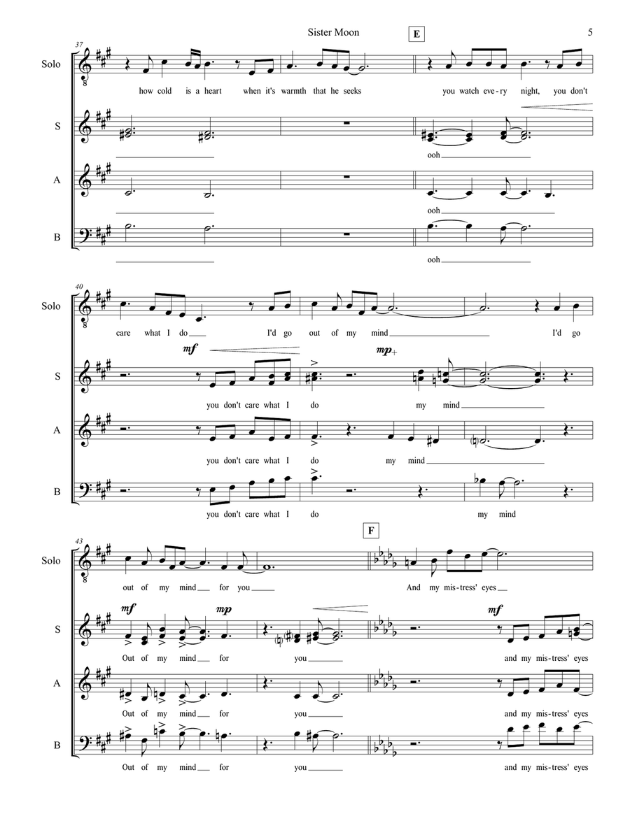Sister Moon Sister Moon Choir scores gallery preview page 5