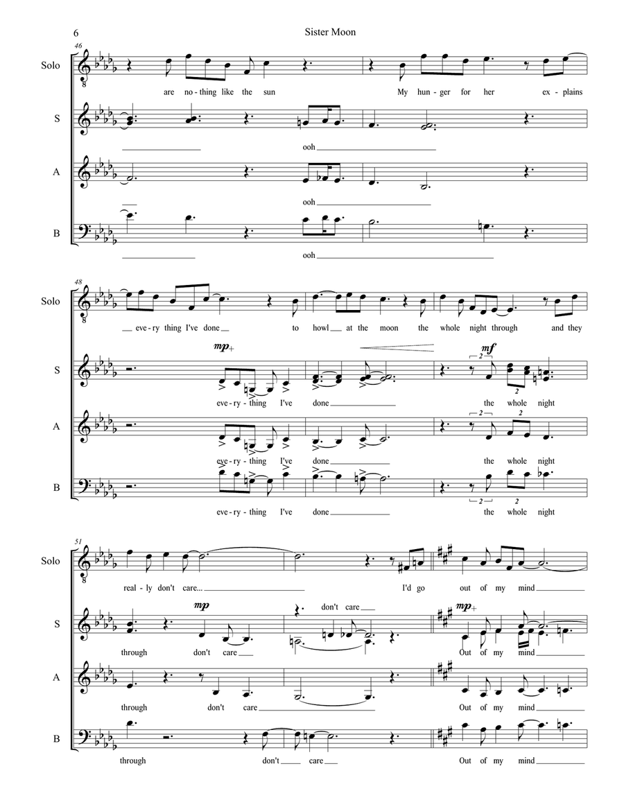 Sister Moon Sister Moon Choir scores gallery preview page 6
