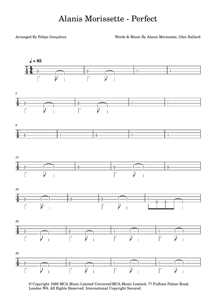 Perfect Perfect Acoustic Guitar scores gallery preview page 1