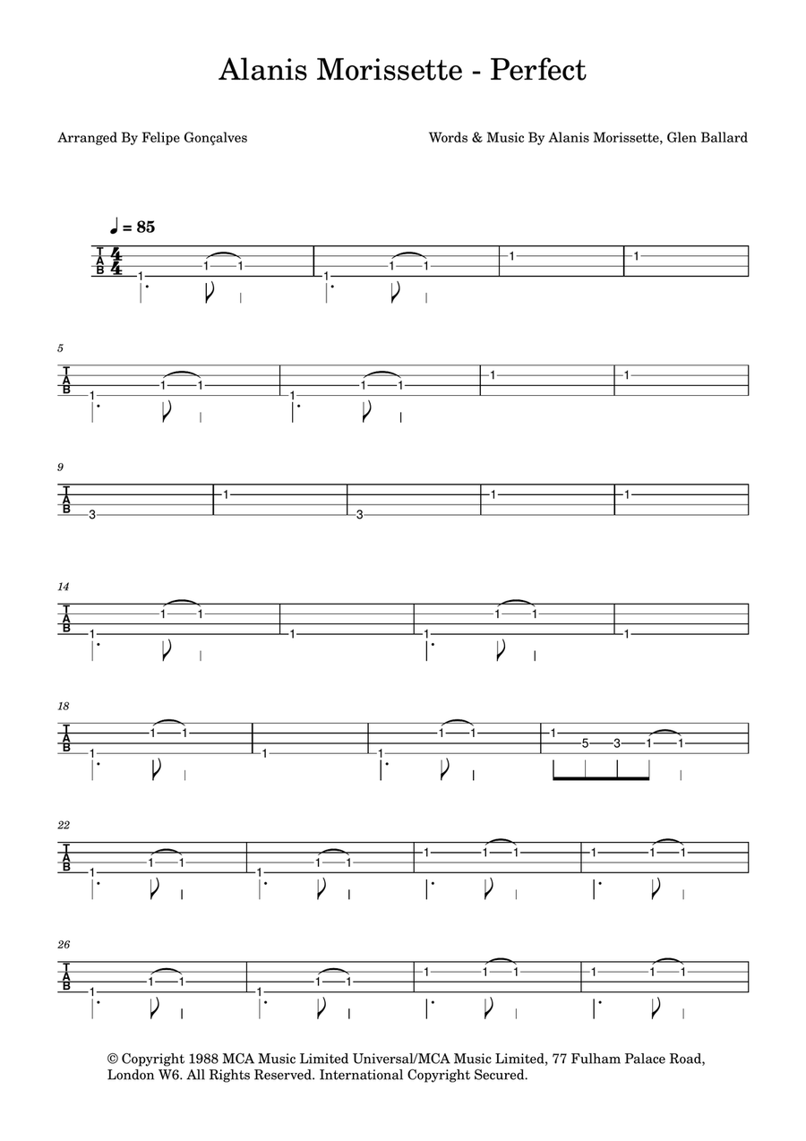 Perfect Perfect Acoustic Guitar scores gallery preview page 1