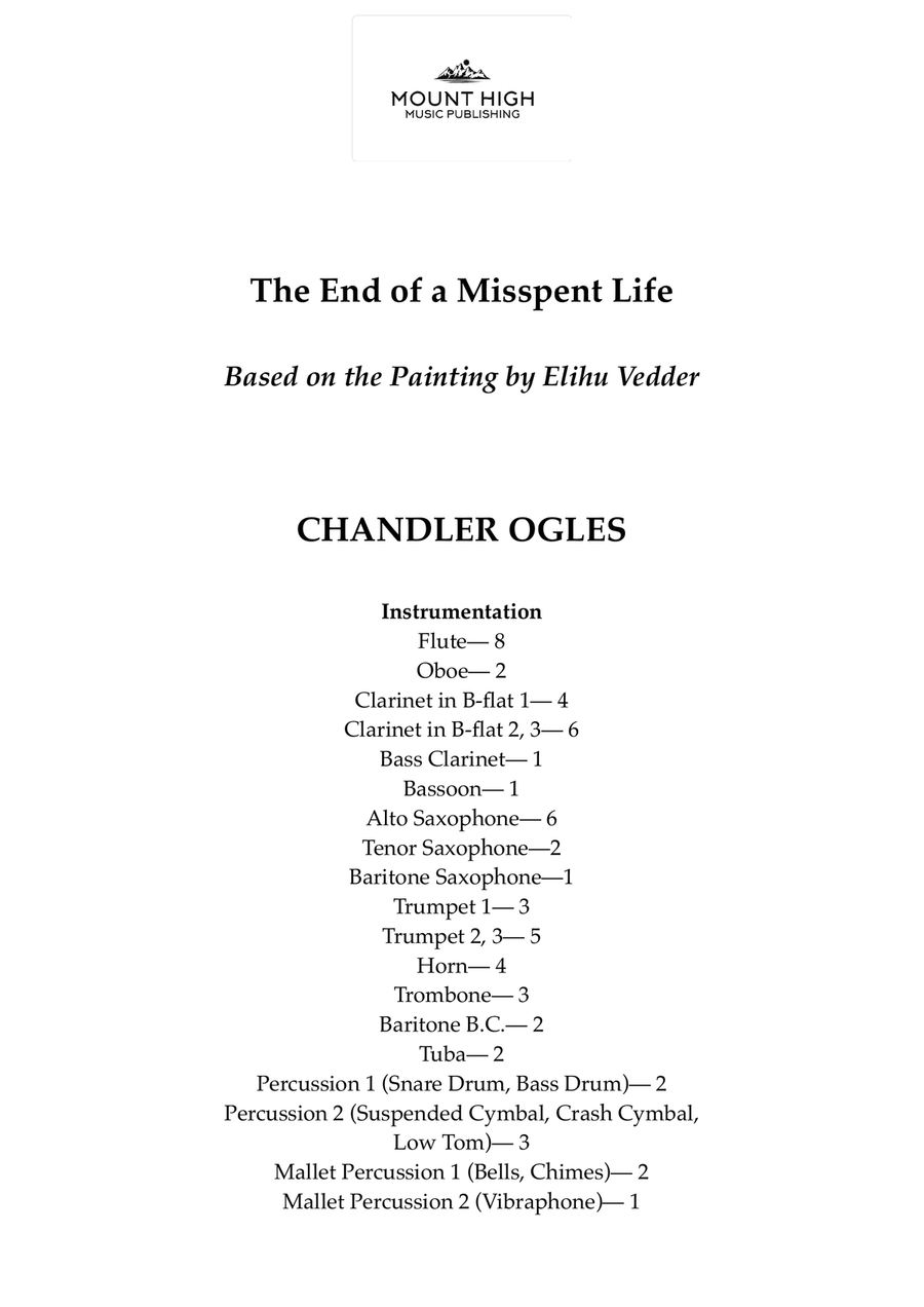 The End of a Misspent Life Concert Band scores gallery preview page 1