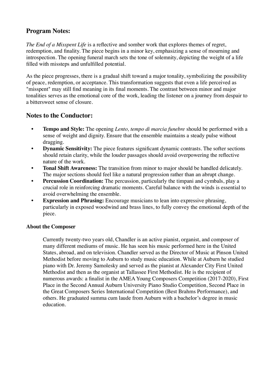 The End of a Misspent Life Concert Band scores gallery preview page 2