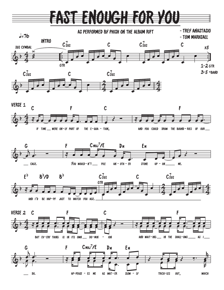 Fast Enough For You Piano scores gallery preview page 1