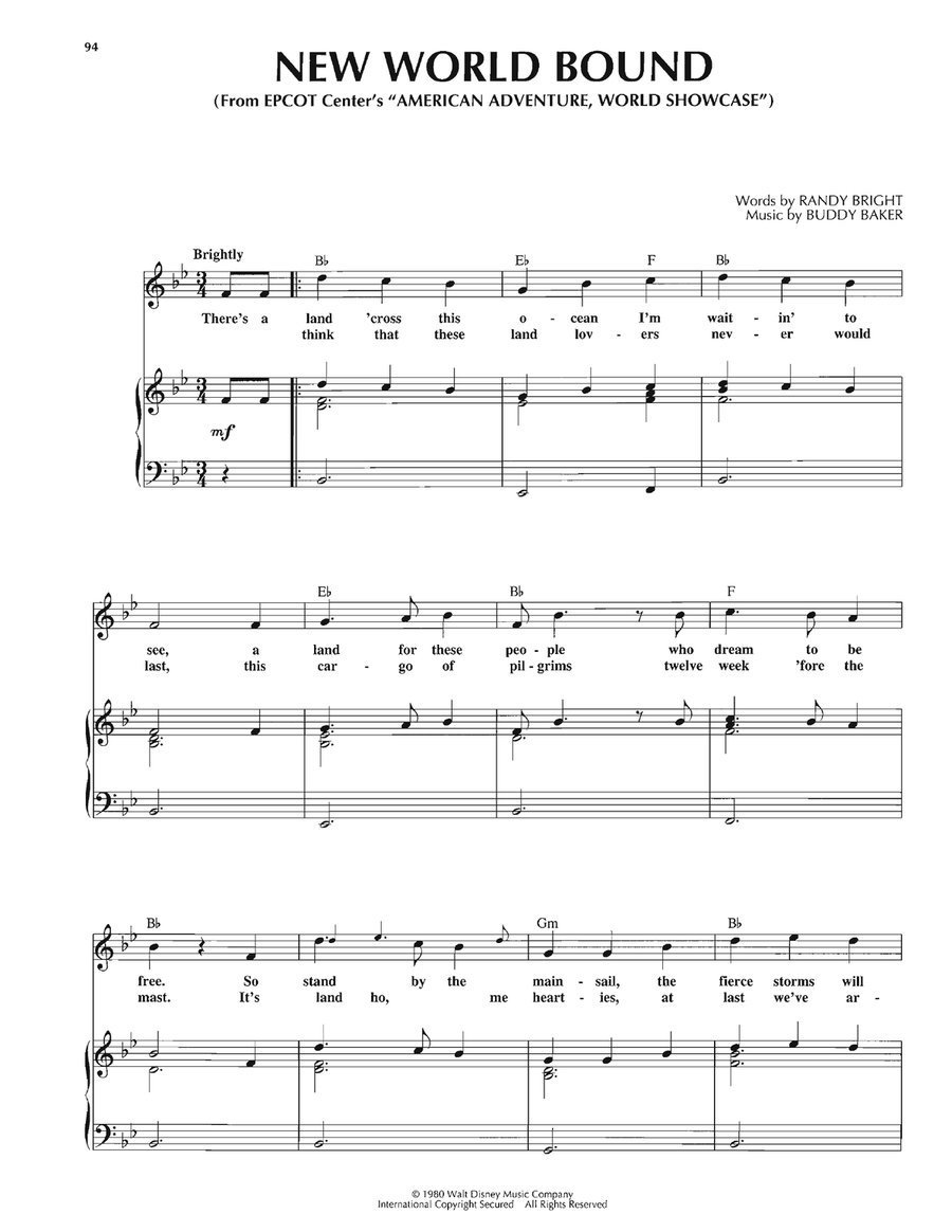 New World Bound New World Bound Piano, Vocal, Guitar scores gallery preview page 1