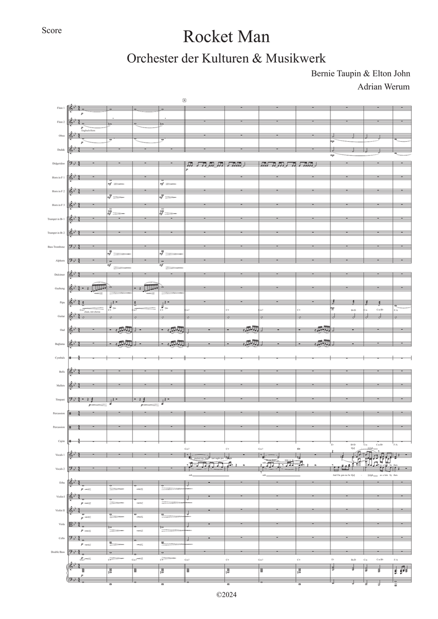 Rocket Man (I Think It's Gonna Be A Long Long Time) Full Orchestra scores gallery preview page 1