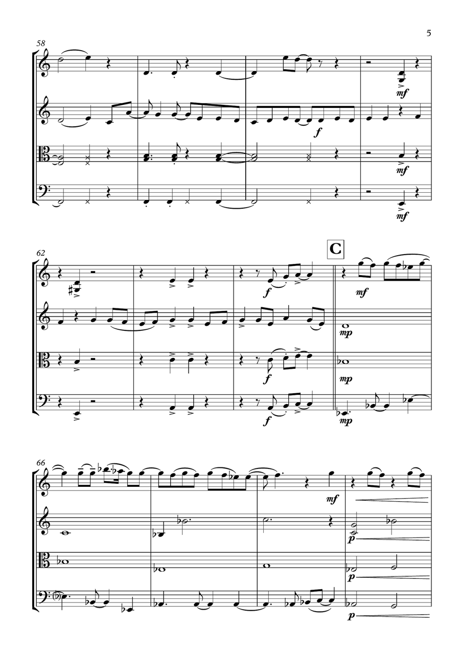 Leave The Door Open Leave The Door Open String Quartet scores gallery preview page 5