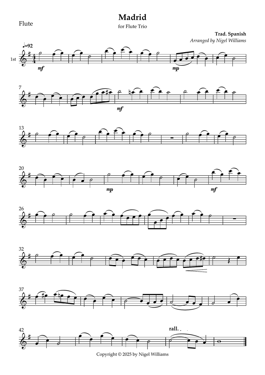 Madrid Madrid Flute Trio scores gallery preview page 1