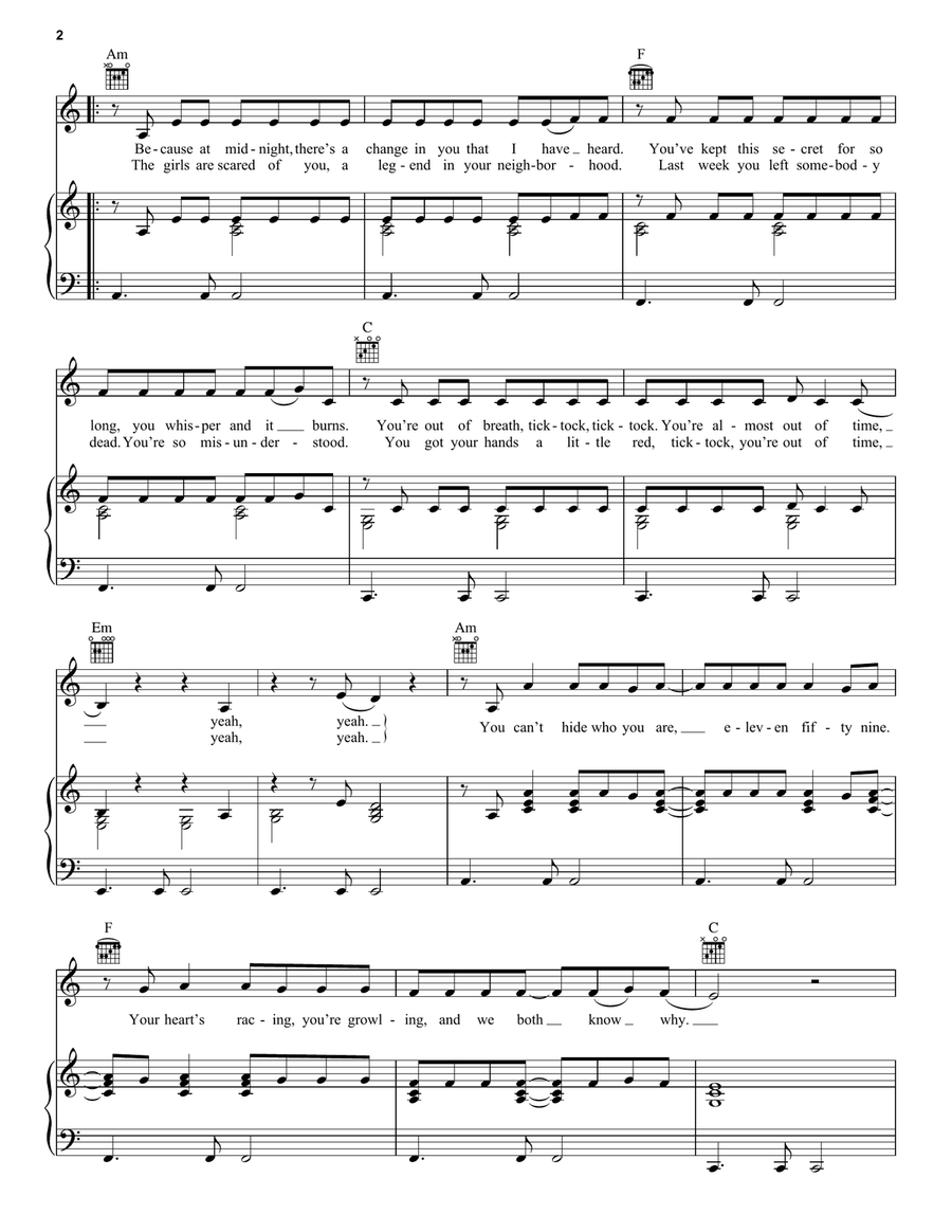 The Beast The Beast Piano, Vocal, Guitar scores gallery preview page 2