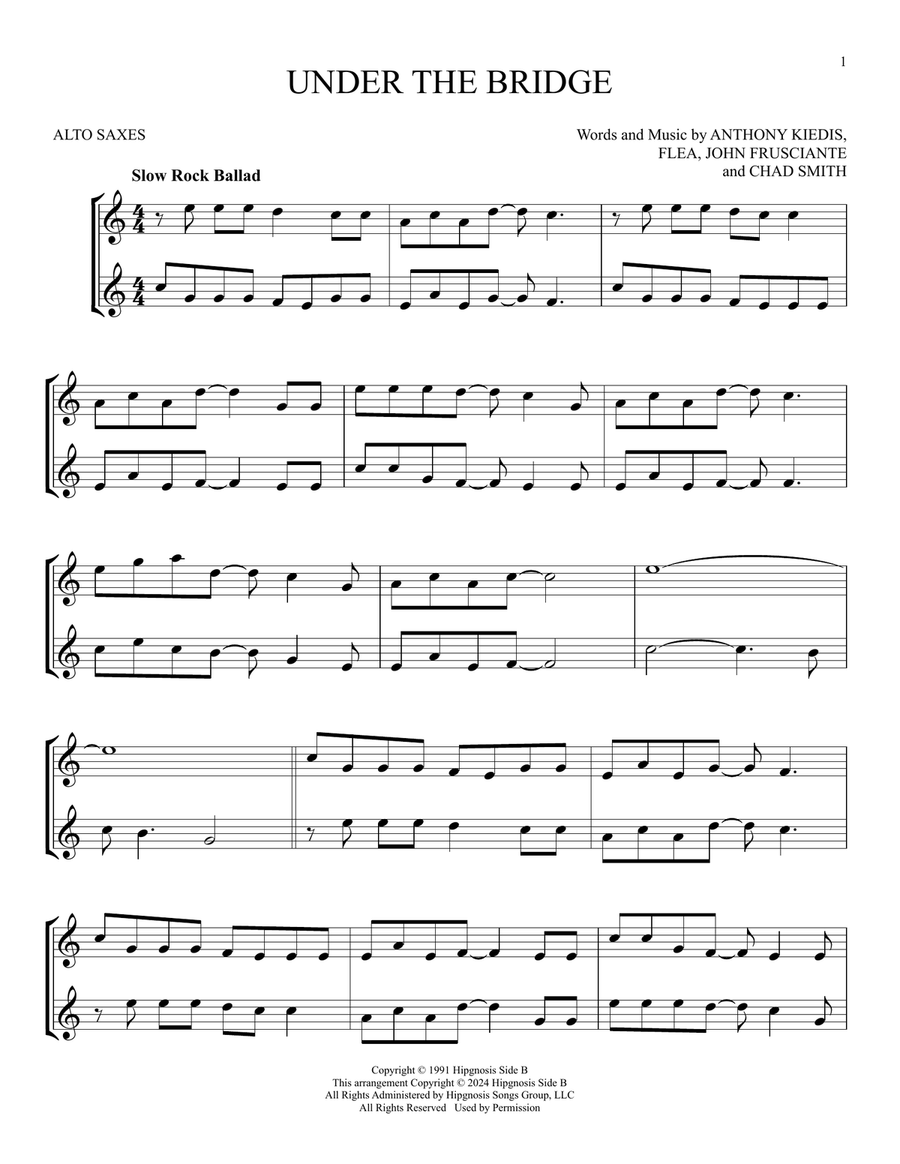 Under The Bridge Under The Bridge Woodwind Duet scores gallery preview page 1