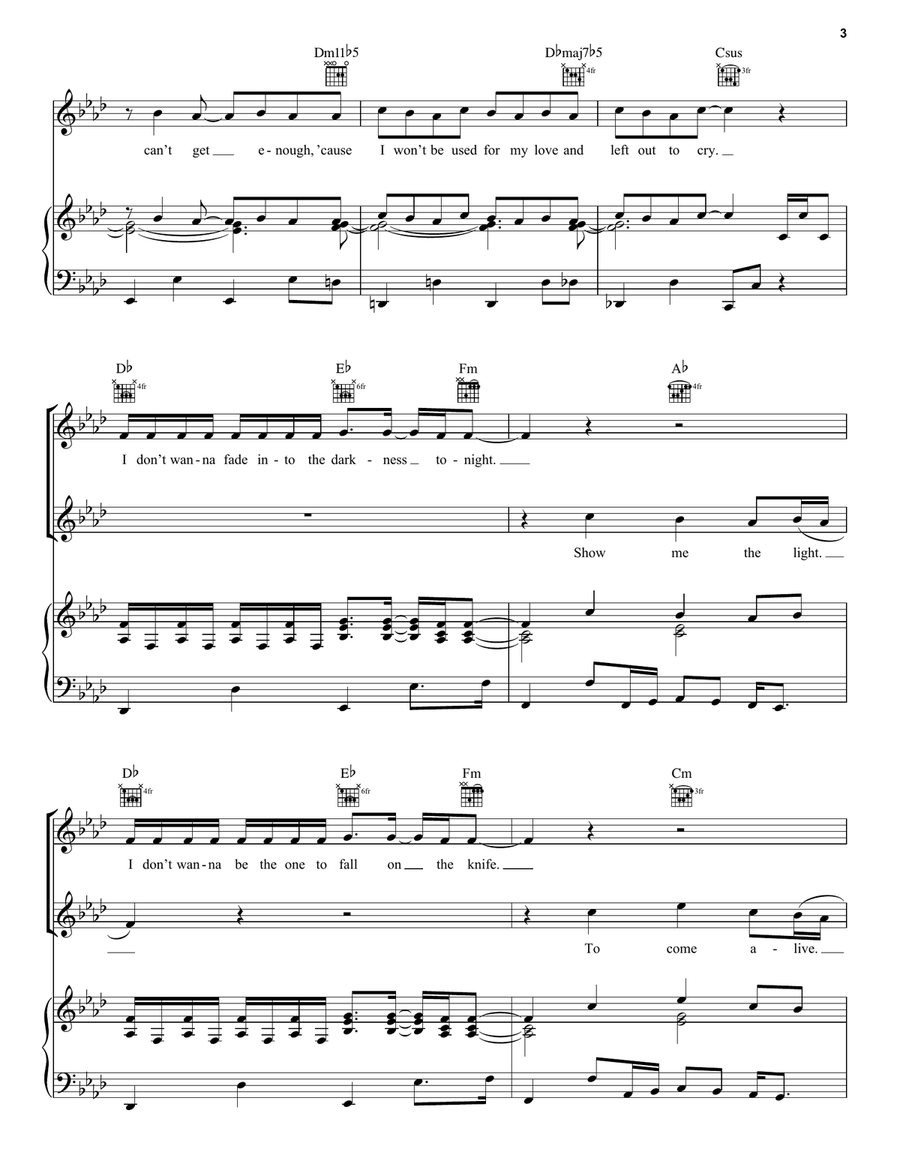Shadow Of A Man Shadow Of A Man Piano, Vocal, Guitar scores gallery preview page 3
