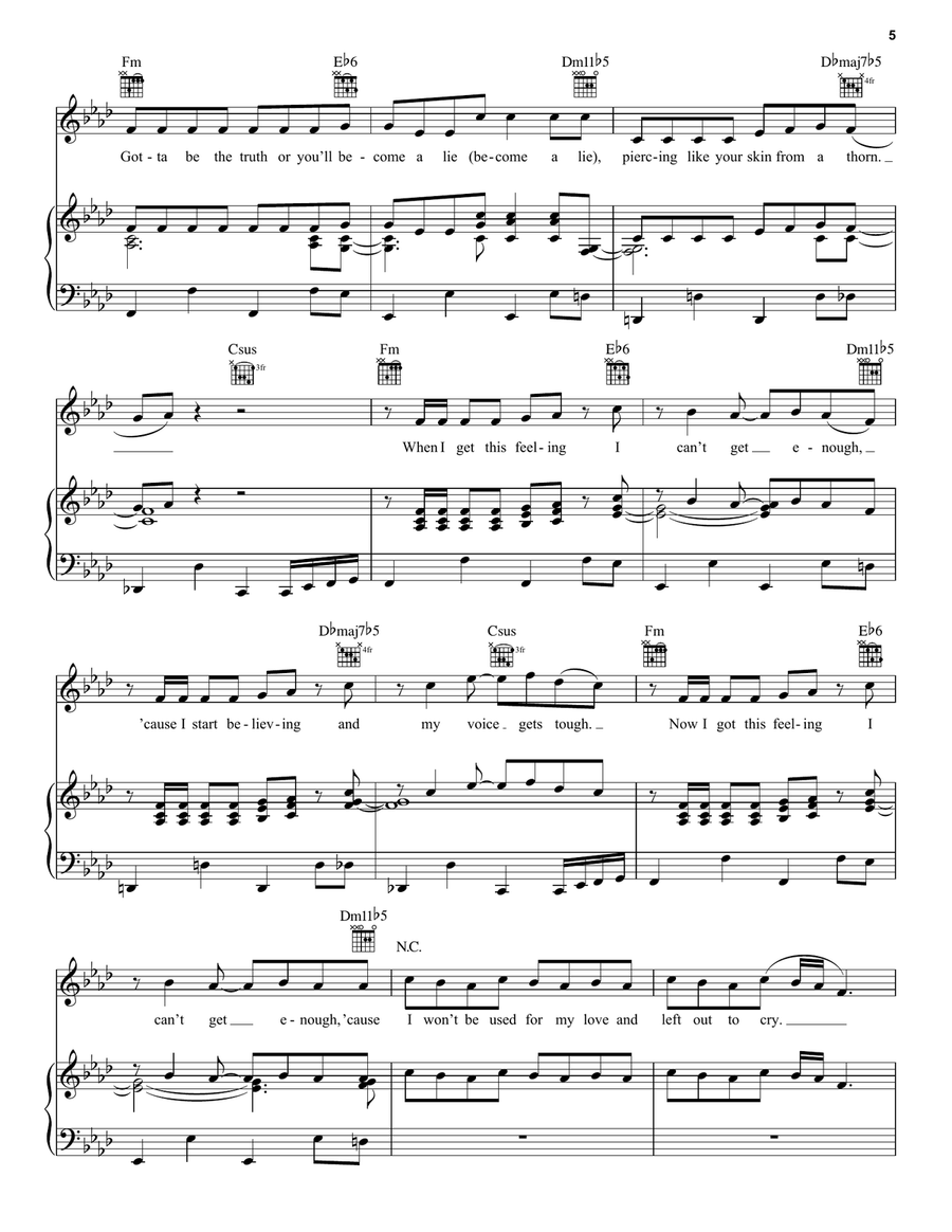 Shadow Of A Man Shadow Of A Man Piano, Vocal, Guitar scores gallery preview page 5