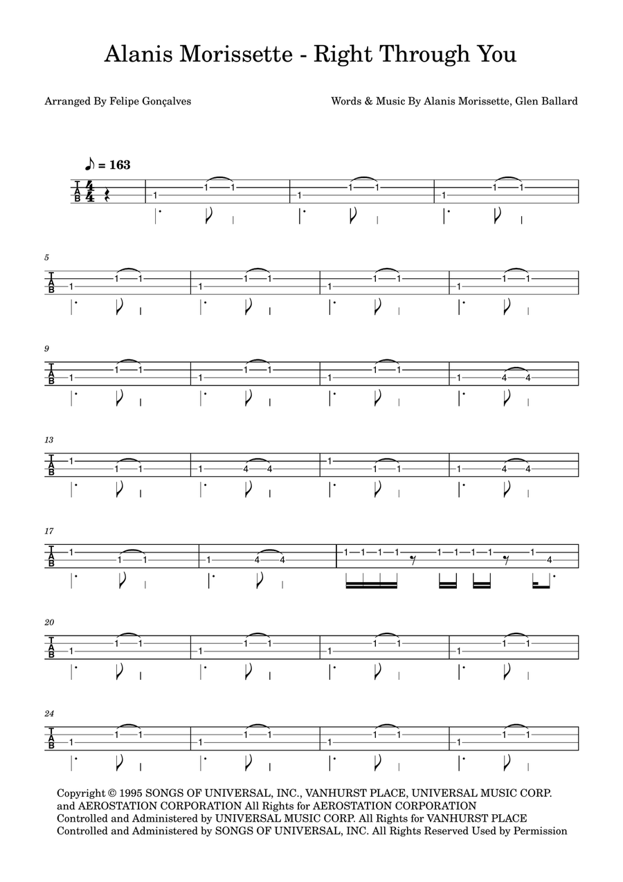 Right Through You Right Through You Acoustic Guitar scores gallery preview page 1