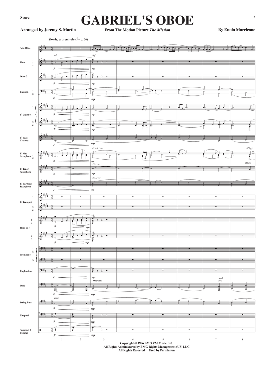 Gabriel's Oboe - Score Only Concert Band scores gallery preview page 4