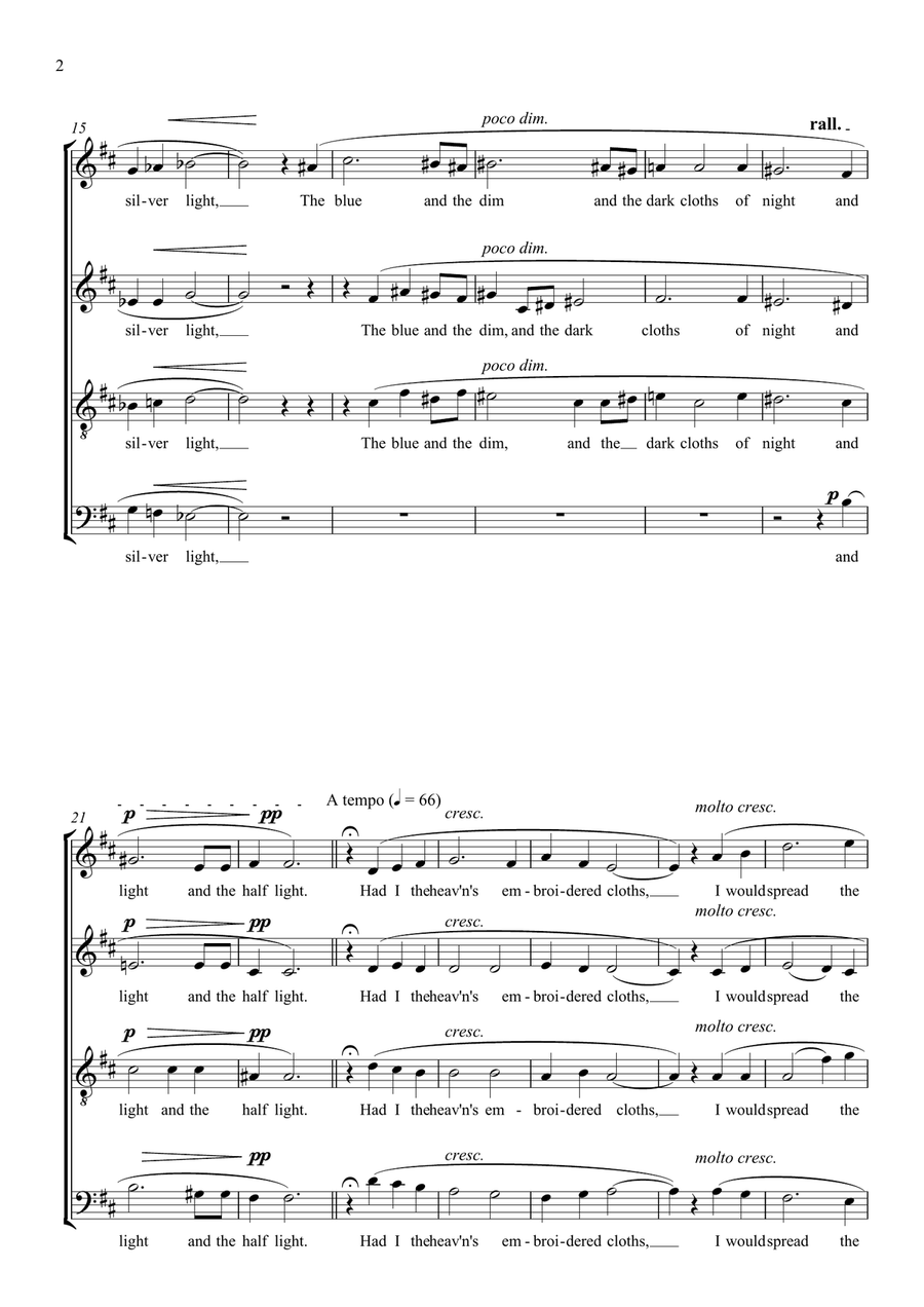 Had I the heavens embroidered clothes A Cappella scores gallery preview page 2