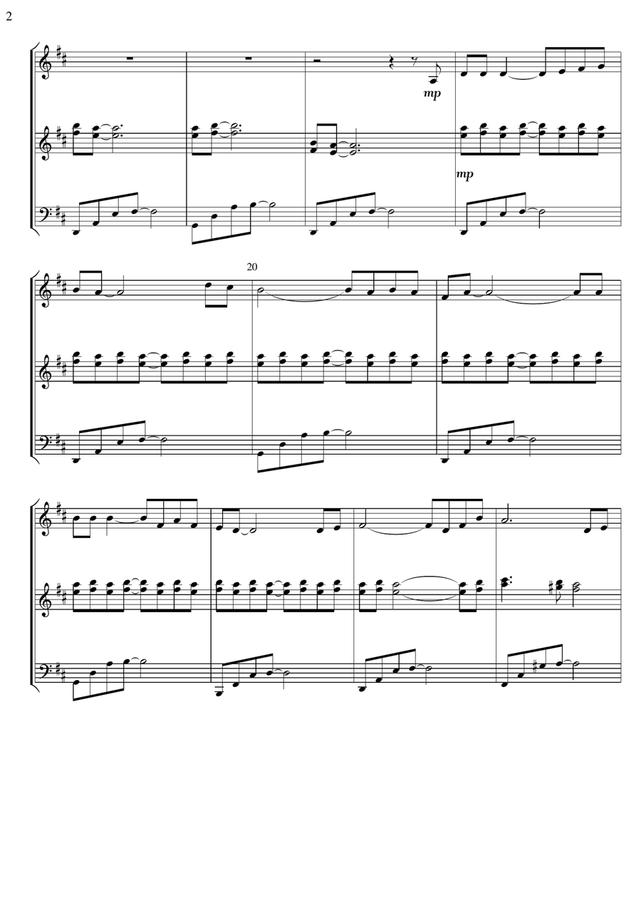 A Quiet Place a - solo for Violin with piano accompaniment (American folk song - Shenandoah) Violin Solo scores gallery preview page 3