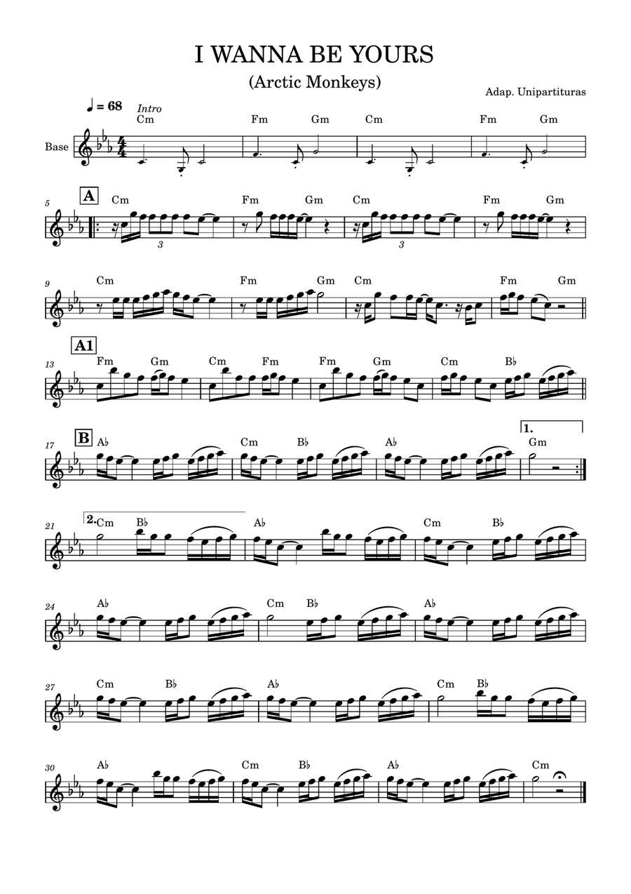 I Wanna be Yours - Partitura com cifra Piano Solo scores gallery preview page 1