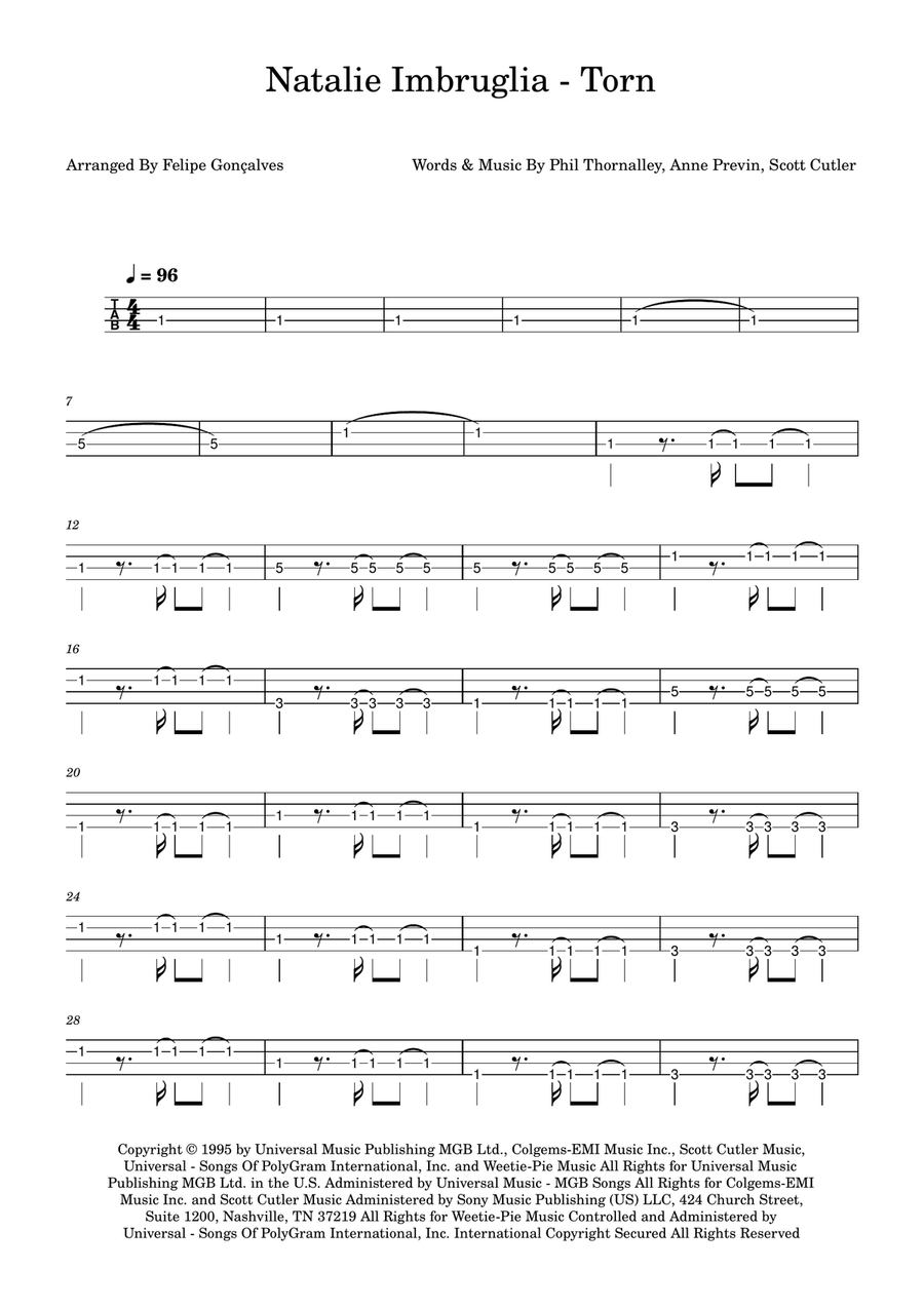 Torn Torn Acoustic Guitar scores gallery preview page 1