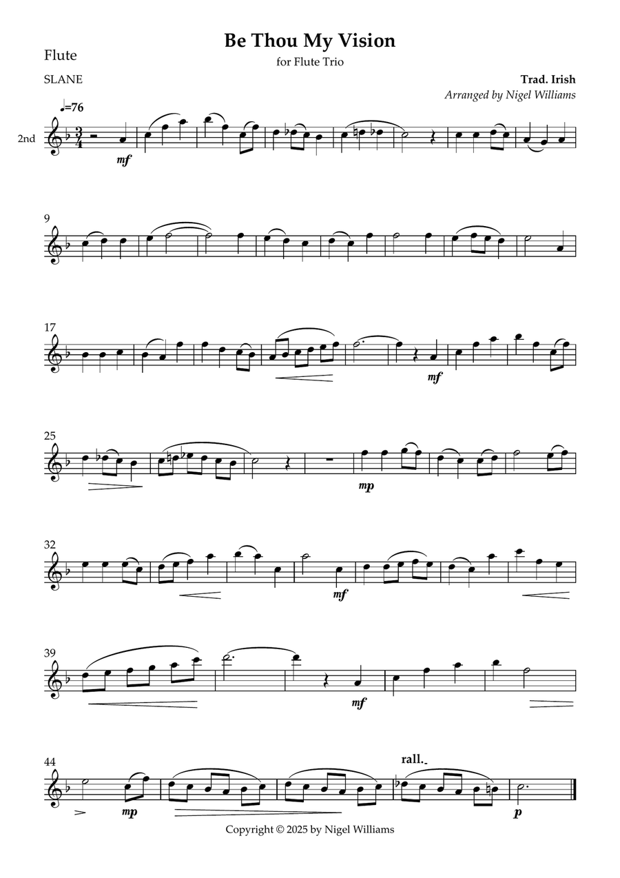 Slane (Be Thou My Vision), for Flute Trio Flute Trio scores gallery preview page 2