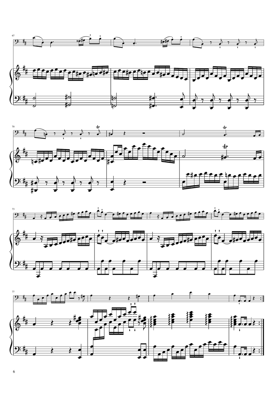 Sonta for 2 Pianos D major KV448 K6.375a / Cello & Piano Piano scores gallery preview page 6