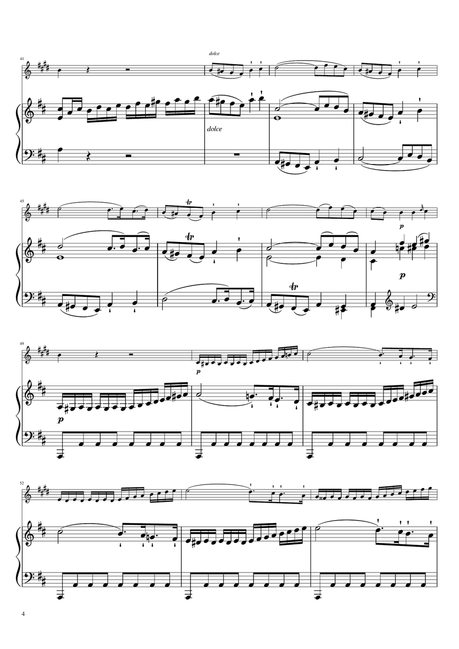 Sonta for 2 Pianos D major KV448 K6.375a / Bass Clarinet & Piano Bass Clarinet scores gallery preview page 4
