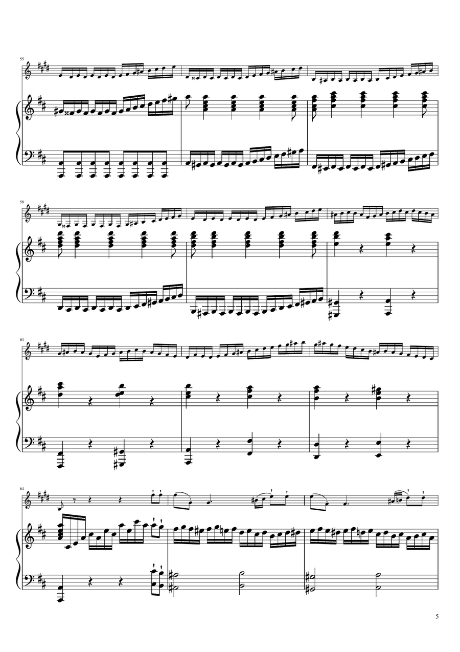 Sonta for 2 Pianos D major KV448 K6.375a / Bass Clarinet & Piano Bass Clarinet scores gallery preview page 5