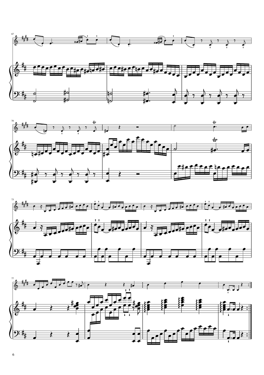 Sonta for 2 Pianos D major KV448 K6.375a / Bass Clarinet & Piano Bass Clarinet scores gallery preview page 6