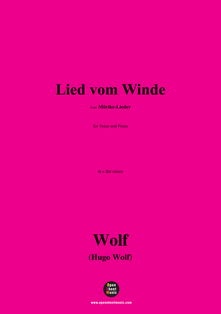 H. Wolf-Lied vom Winde,in a flat minor Piano, Vocal scores gallery preview page 1