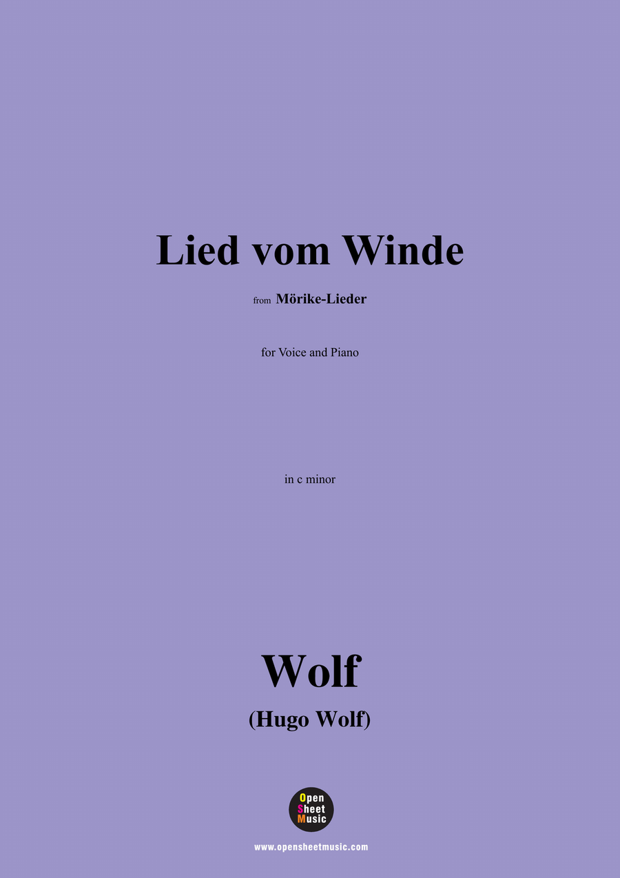 H. Wolf-Lied vom Winde,in c minor Piano, Vocal scores gallery preview page 1