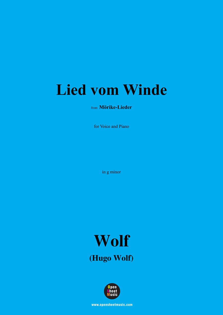 H. Wolf-Lied vom Winde,in g minor Piano, Vocal scores gallery preview page 1