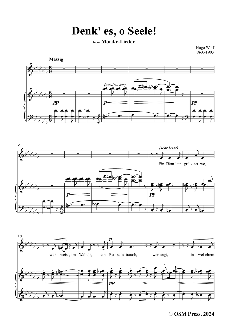 H. Wolf-Denk es,o Seele!in a flat minor Piano, Vocal scores gallery preview page 3